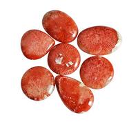 Ravishing Impressions Ctw Utah 65 Ctw Natürlicher Rothorn-Cabochons für die Schmuckherstellung, beruhigender und schützender Edelstein, rote Koralle, 7 Stück