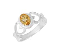 Ravishing Impressions Solitärring aus 925er Sterlingsilber mit Citrin-Geburtsstein, einzigartiges Kostüm, Kristall-Schmuckgeschenk für Damen, Stein, Citrine