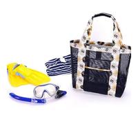 Raxove Gestrickte Strandtasche - Große Netztasche Für | Tragbare Kulturbeutel | Aufbewahrungstasche | Einkaufstasche | Mesh Organizer Pouch Für Urlaub Schwimmen Wandern, Navy blue, Açıklamaya bakın