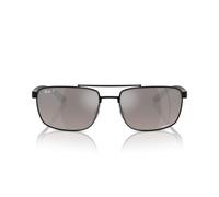 Ray-Ban 0RB3737CH 002/5J polarisiert Metall Rechteckig Schwarz/Schwarz Sonnenbrille, Sunglasses