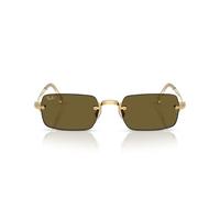Ray-Ban A$AP Rocky RB3928 Sonnenbrille, kabelgebunden, Metall, rechteckig, Gold/Dunkelbraun, 54 mm