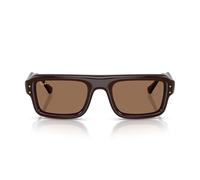 Ray-Ban A$AP Rocky RB4954 Flacko Puffer Evolution Collection Rechteckige Sonnenbrille, Transparentbraun/Dunkelbraun, 52 mm