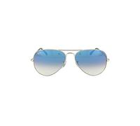 Ray-Ban Aviator Gradient RB3025 Unisex Sonnenbrille, Silberfarbenes Metallgestell, Hellblaue Verlaufsgläser, Pilotbrille mit UV-Schutz für Damen und Herren