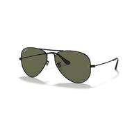 Ray-Ban AVIATOR 0RB3025 002/58 polarisiert Metall Pilot Schwarz/Schwarz Sonnenbrille, Sunglasses Schwarz/Schwarz Klein