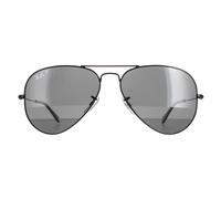 Ray-Ban Aviator Unisex poliert schwarz/schwarz polarisiert Aviator 3025 Sonnenbrille Einheitsgröße
