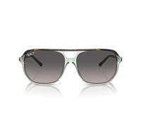 Ray-Ban Bill One Rb2205 quadratische Sonnenbrille, Havana On Transparent Green/Grey Gradient Polarized, 60 mm