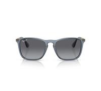 Ray-Ban RB4187 Chris 6592T3 Unisex Sonnenbrille, Transparent Blau/Grau schattiert, 54/18/145