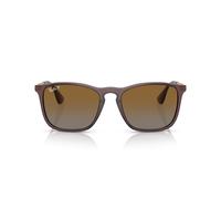 Ray-Ban CHRIS 0RB4187 6593T5 polarisiert Kunststoff Panto Transparent/Braun Sonnenbrille, Sunglasses