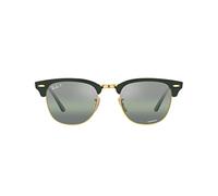 Ray-Ban Clubmaster Chromance Rb3016 Quadratische Sonnenbrille, Grün auf Gold/Dunkelgrün, polarisiert