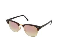 Ray-Ban Clubmaster RB3016 990/7O Kunststoff Eckig Goldfarben/Havana Sonnenbrille, Sunglasses Goldfarben/Havana Klein
