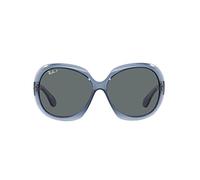 Ray-Ban Damen RB4098 Jackie Ohh II Butterfly Sonnenbrille, Transparentes Blau/Dunkelgrau, polarisiert, 60 mm