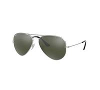 Ray-Ban Herren RB3025 Aviator Sonnenbrille, Silber(Gestell: Silber, Gläser: Silber verspiegelt)