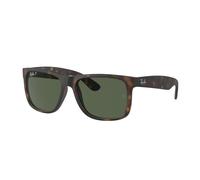 RAY-BAN Herren-Sonnenbrille, polarisiert, grüne Gläser, quadratisch, 0RB4165865/9A55, HAVANA GUMMI, 55 mm