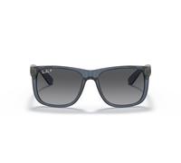 Ray-Ban JUSTIN 0RB4165 6596T3 polarisiert Kunststoff Panto Transparent/Blau Sonnenbrille, Sunglasses