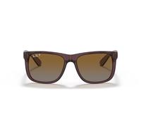 Ray-Ban JUSTIN 0RB4165 6597T5 polarisiert Kunststoff Panto Braun/Transparent Sonnenbrille, Sunglasses