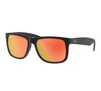 Ray-Ban Herren Sonnenbrille - JUSTIN - RB4165 - 622/6Q - 55mm - Schwarz, Rechteck, verspiegelt, mirrored