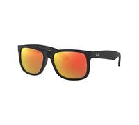 Ray-Ban 0RB4165 Justin Classic Sonnenbrille Large (Herstellergröße: 55), Schwarz (Gestell: schwarz, Gläserfarbe: rot verspiegelt 622/6Q)