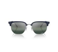 Ray-Ban NEW CLUBMASTER 0RB4416 6656G6 polarisiert Kunststoff Irregular Blau/Silberfarben Sonnenbrille, Sunglasses