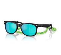 Ray - Ban Kind RJ9052S JUNIOR NEW WAYFARER 702855 Gläser SONNENBRILLEN Nylon Schwarz Grün Quadratisch Gespiegelt