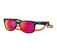 Ray Ban - New Wayfarer Kids Polished Rubber Black Brown Orange Mirror - Sonnenbrille Noir Sans