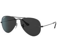 Ray-Ban Pilot Aviator Original mit Care-Kit (Black | Black Polarized, Large 58)