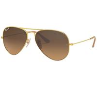 Ray-Ban Pilot Aviator Original mit Care-Kit (Gold | Brown Gradient Polarized, Large 58)