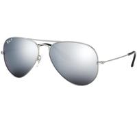 Ray-Ban Pilot Aviator Original mit Care-Kit (Silver | Flash Polarized, Large 58)