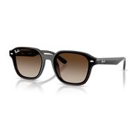 Ray-Ban Quadratische Unisex-Sonnenbrille, Rb4458d, braun, XL