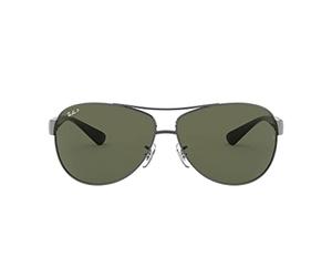 Ray-Ban Rayban Herren 0RB3386 004/9A 63 Sonnenbrille, Grau (Gunmetal/Green Polarized)