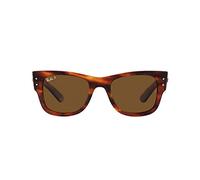 Ray-Ban Rb0840sf Mega Wayfarer Low Bridge Fit Square Sonnenbrille, Gestreift, Havanna/Braun, polarisiert, 52 mm