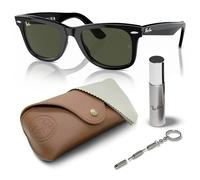 Ray-Ban RB2140 Wayfarer X-Large | BRILLEN-SET | Exklusiv-Etui und Care-Kit | Shiny Black/G-15 Green