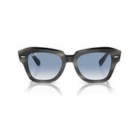 Ray-Ban Rb2186 State Street Square Sonnenbrille, Grau/Clear Farbverlauf blau, 52 mm
