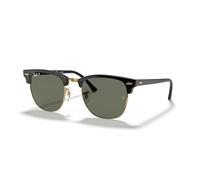 Ray-Ban RB3016 Clubmaster Klassische quadratische Sonnenbrille für Herren für Damen, Schwarz/Gold/G-15 Grün, X-Large