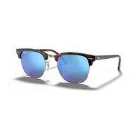 Ray-Ban RB3016 Clubmaster Sonnenbrille 51mm, Braun (Gestell: Havana, Gläser: Blau Flash 114517), 51 mm