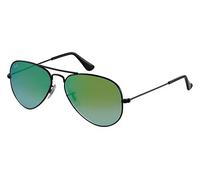 Ray-Ban RB3025 002/4J Schwarz glänzend RB3025 Aviator Sunglasses Lens Category 3 Lens Mirrored Size 55mm