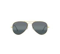 Ray-Ban RB3025 Aviator Polarized+ Sonnenbrille 62 mm Gold, Pilot Brille mit silber blau polarisierten Verlaufsgläsern, UV400 Schutz