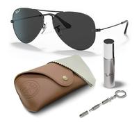 Ray-Ban RB3025 TOTAL BLACK AVIATOR Polarisiert | BRILLENSET | Exklusiv-Etui und Care-Kit | Black/Black Polarized