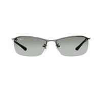 Ray-Ban RB3183 0 004/9A polarisiert Metall Rechteckig Silberfarben/Silberfarben Sonnenbrille, Sunglasses