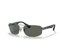 Ray-Ban RB3445 - GUNMETAL-Rahmen, kristallgrüne Gläser, 61 mm, nicht polarisiert, Rotguss