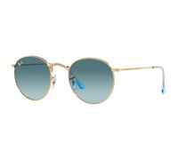 Ray Ban - RB3447 Round Metal Polished Gold Blue - 50 - Sonnenbrille Bleu 50