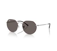 Ray-Ban Rb3565 Jack Round Sonnenbrille, Matte Havana auf mattem Silber/Dunkelgrau, 53 mm