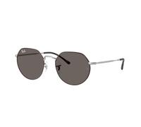 Ray-Ban Rb3565 Jack Round Sonnenbrille, Matte Havana auf mattem Silber/Dunkelgrau, 53 mm