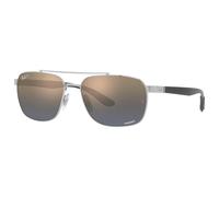 Ray Ban - RB3701 Polished Silver Chromance Blue Gold Polar - 59 - Sonnenbrille Bleu 59