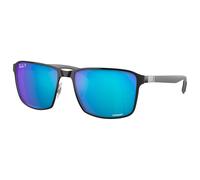Ray Ban - RB3721 Polished Black Silver Chromance Polar Blue - 59 - Sonnenbrille Noir 59