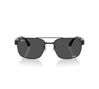 Ray-Ban Rb3751ch Chromance Quadratische Sonnenbrille, Schwarz/Dunkelgrau, polarisiert, 58 mm