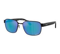 Ray Ban - RB3751CH Polished Black Chromance Grey Blue Mirror Polar - 61 - Sonnenbrille Noir 61