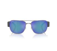 Ray-Ban Rb3756ch Chromance Square Sonnenbrille, Gunmetal/Polarisiertes Grau, verspiegeltes Blau, 59 mm