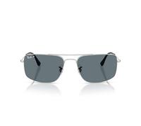 Ray-Ban RB3779 Explorer 3 quadratische Sonnenbrille, Silber/Dunkelblau, polarisiert, 59 mm