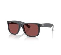 Ray-Ban RB4165 Justin Classic Quadratische Sonnenbrille für Damen und Herren, Opalgrau/Dunkelviolett, groß