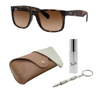 Ray-Ban RB4165 JUSTIN Klassische quadratische Form Sonnenbrille mit Brillen-Set, hohe Stegpassform, quadratische Sonnenbrille